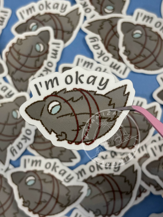 I'm Okay Baby Crow Sticker